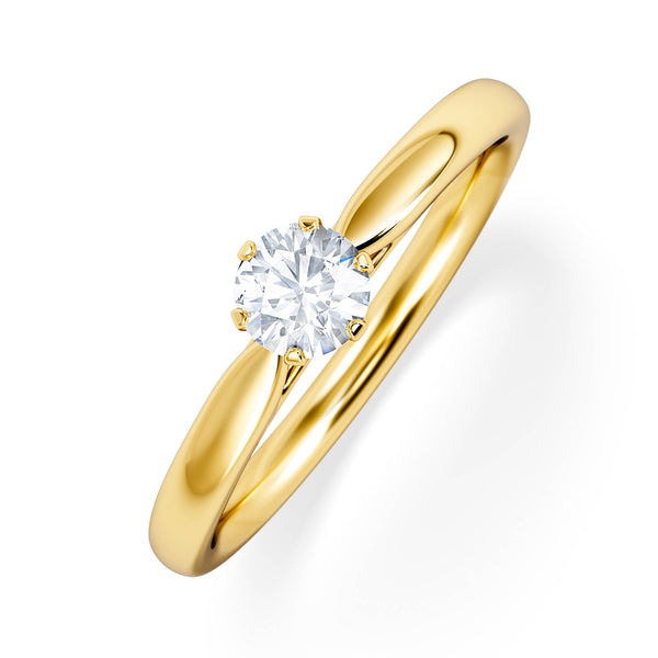 Certified Low Set Chloe 18K Gold Diamond Engagement Ring 0.33CT-G-H/SI